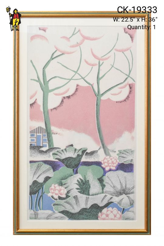 Framed Cleared Pastel Lithograph