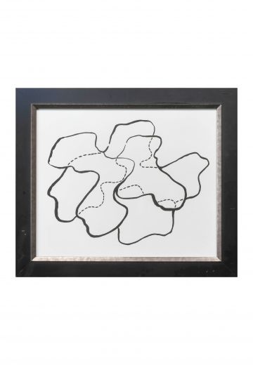 Framed Cleared Ink on Paper Abstract 1