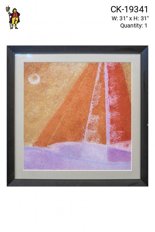 Framed Cleared Abstract Pastel Landscape