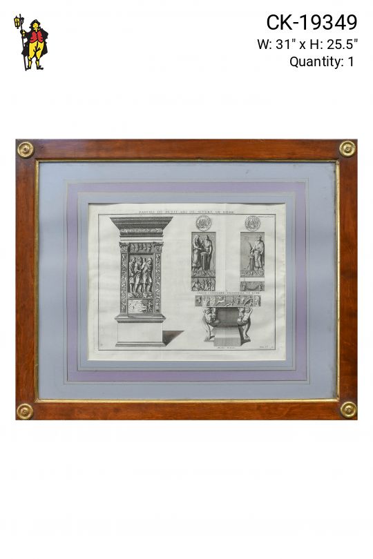 Framed Cleared Neoclassical Architectural Elements Print - 1