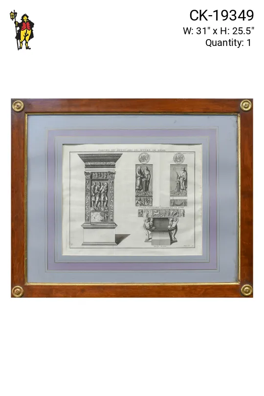 Framed Cleared Neoclassical Architectural Elements Print - 1