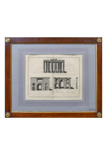 Framed Cleared Neoclassical Architectural Elements Print - 2