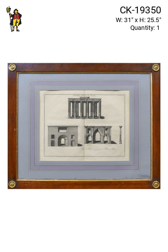 Framed Neoclassical Architectural Elements Print - 2