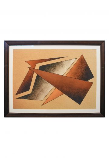 Framed Cleared Constructionist Futurist Abstract Paitning