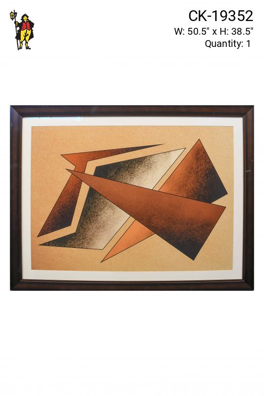 Framed Cleared Constructionist Futurist Abstract Paitning