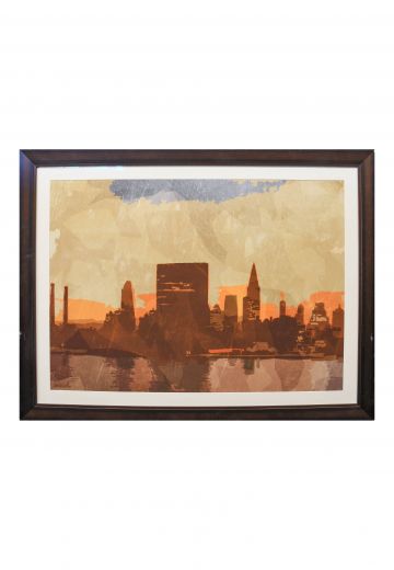 Framed Mixed Media Cityscape - 1
