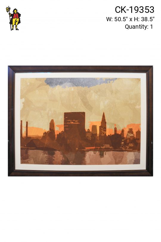 Framed Mixed Media Cityscape - 1