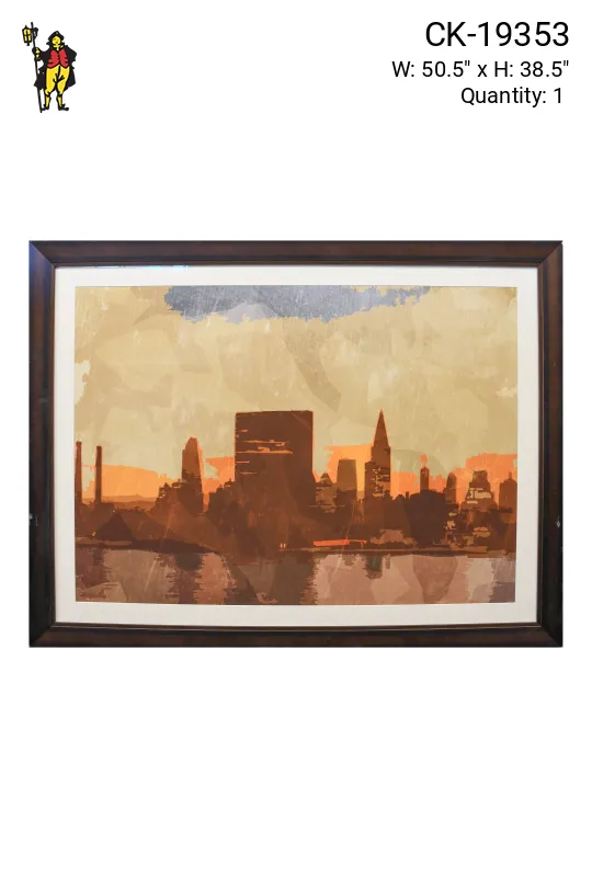 Framed Cleared Mixed Media Cityscape - 1