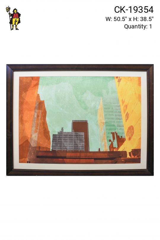 Framed Mixed Media Cityscape - 2