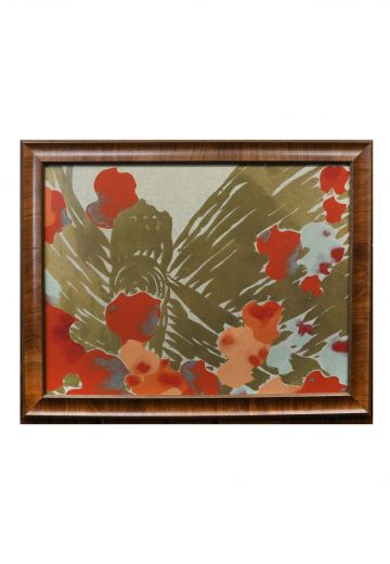 Framed Wood Block Floral Print