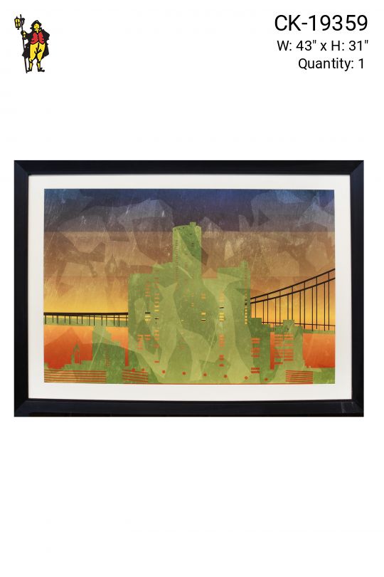 Framed Mixed Media Cityscape - 3