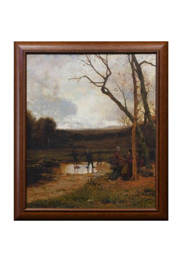 Wooden Framed Abstract Realism Painting - 1