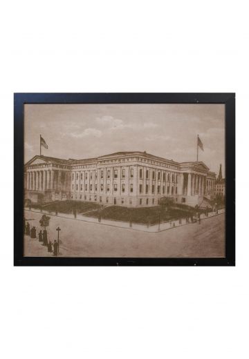 Framed Cleared Lithograph of Government Building - 3