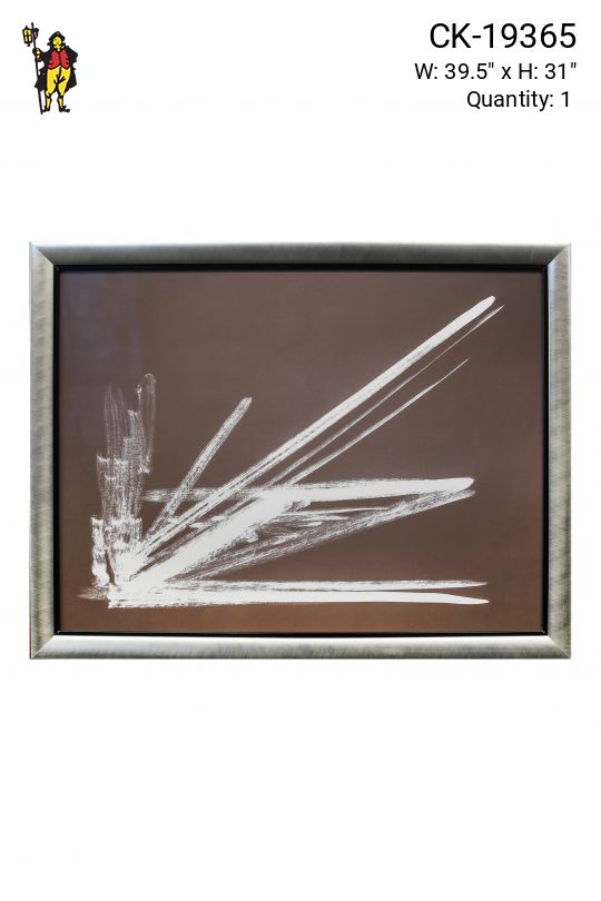 Framed Cleared Minimalist Abstract Brushstroke Painting - 1