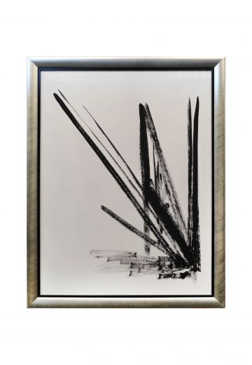 Framed Cleared Minimalist Abstract Brushstroke Painting - 2