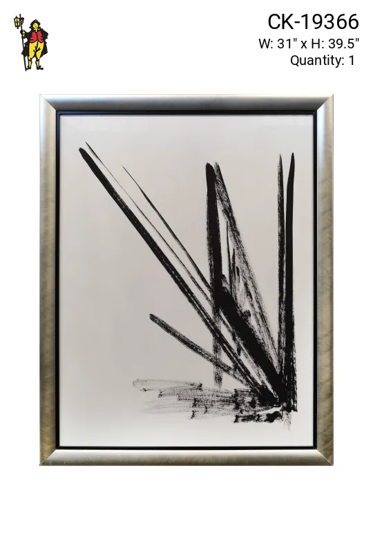 Framed Cleared Minimalist Abstract Brushstroke Painting - 2
