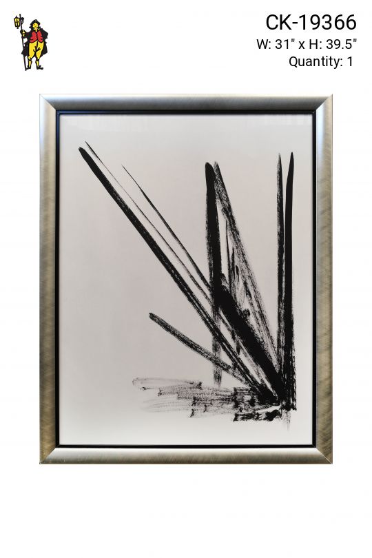 Framed Minimalist Abstract Brushstroke Painting - 2