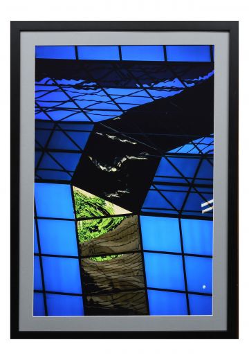 Framed Contemporary Minimalist Mirrored Architecture Photograph - 1