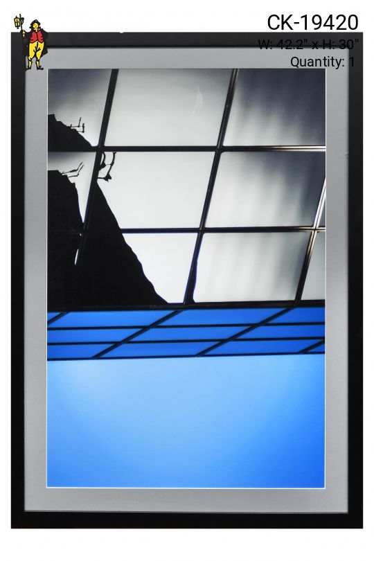 Framed Contemporary Minimalist Mirrored Architecture Photograph - 2