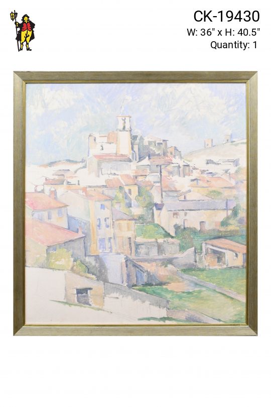 Framed Cleared Post Impressionist Village Painting