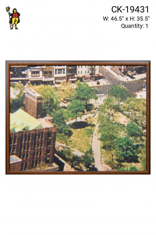 Wooden Framed Mid Century Aerial Photograph