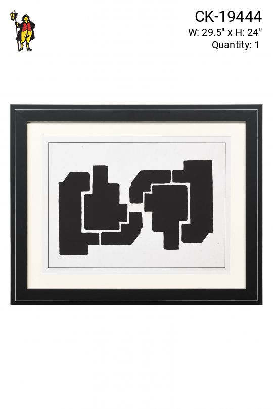 Black Framed Cleared Minimalist Abstraction - 1