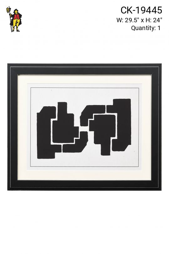 Black Framed Cleared Minimalist Abstraction - 2