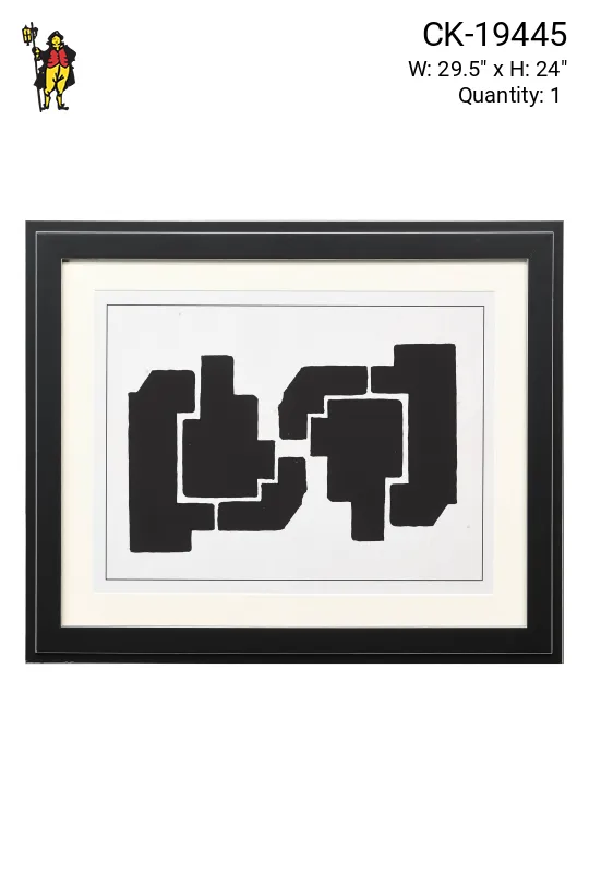 Black Framed Cleared Minimalist Abstraction - 2