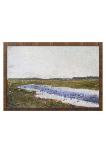 Wooden Framed Cleared Cowslips On Pond