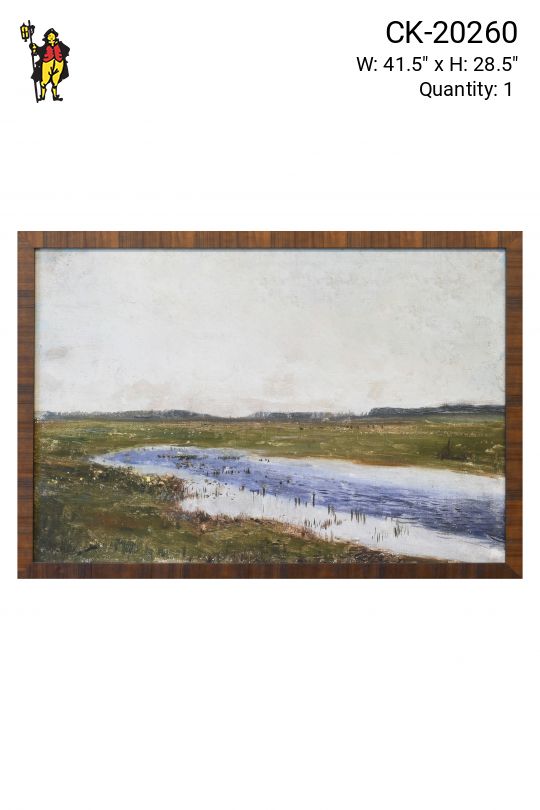 Wooden Framed Cleared Cowslips On Pond
