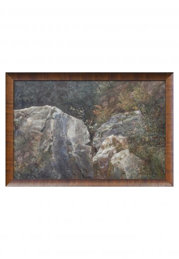 Wooden Framed Mountain Landscape, Sketch