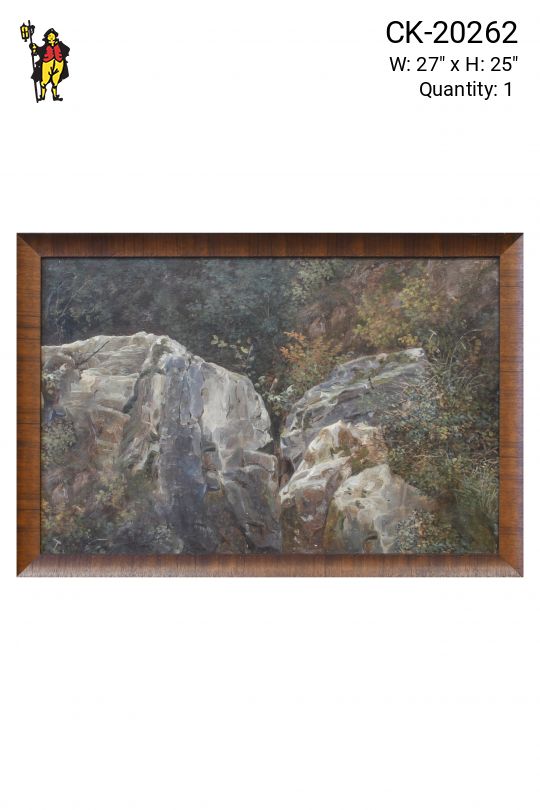 Wooden Framed Cleared Mountain Landscape, Sketch
