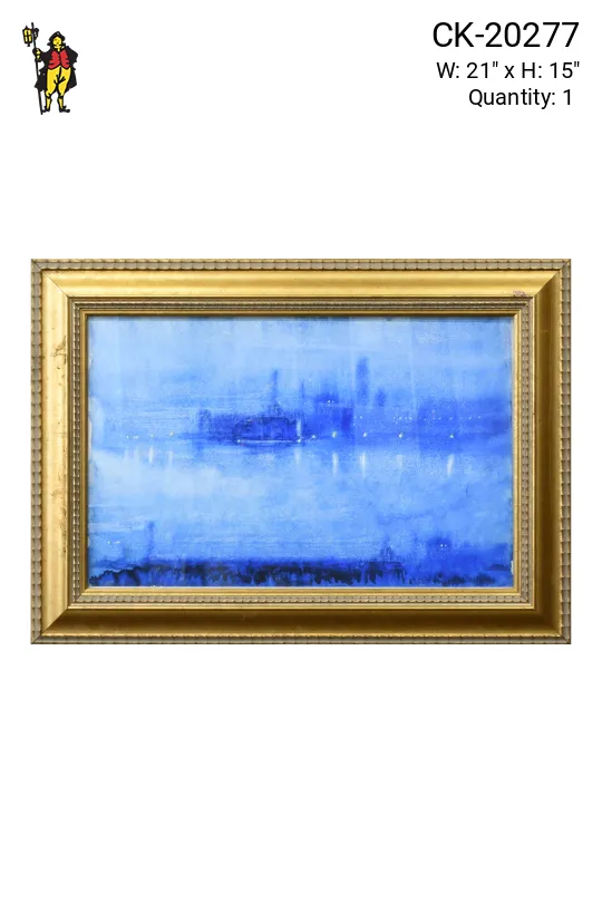 Framed Cleared Distant Cityscape Paitning