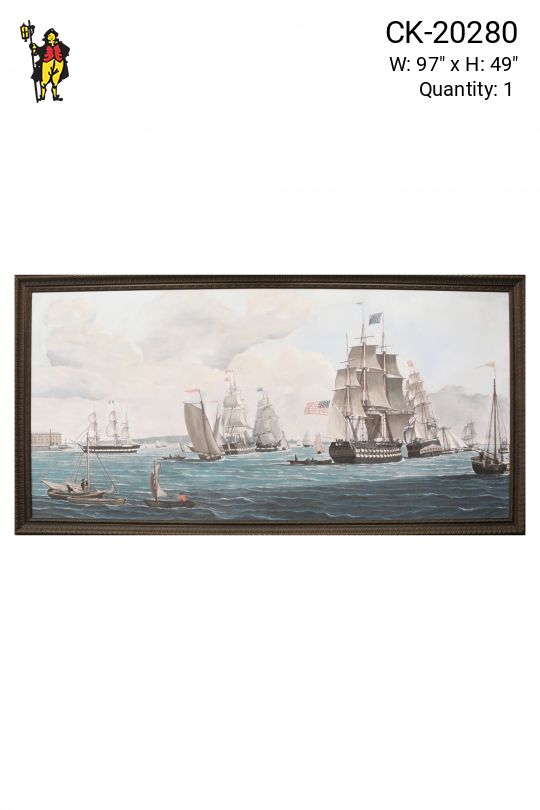 Framed Cleared Oversize Maritime Painting