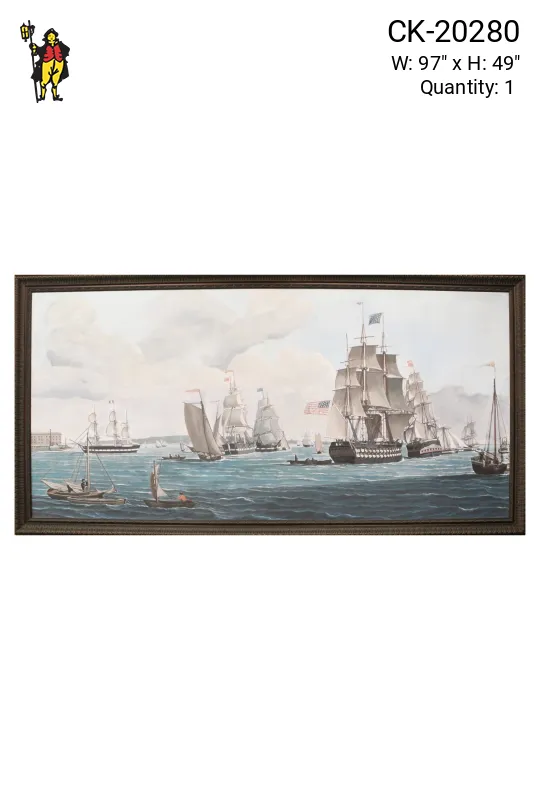 Framed Cleared Oversize Maritime Painting