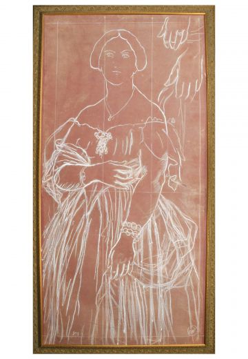 Framed Cleared Female Figure Illustration - 2