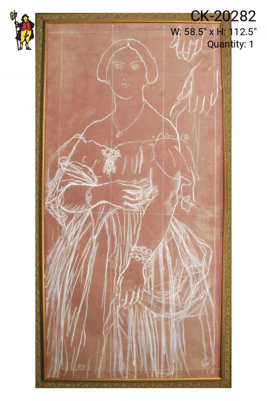 Framed Cleared Female Figure Illustration - 2
