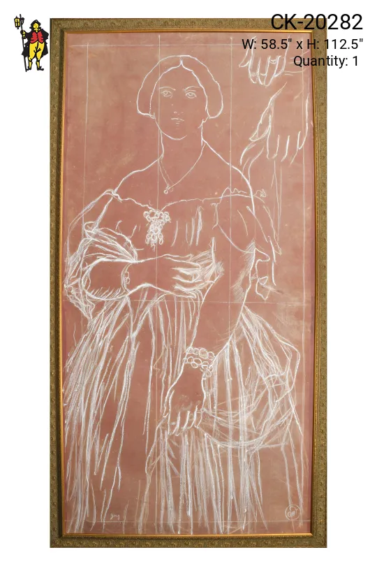 Framed Cleared Female Figure Illustration - 2