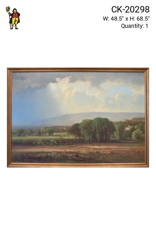 Framed Cleared Harvest Scene in the Delaware Valley