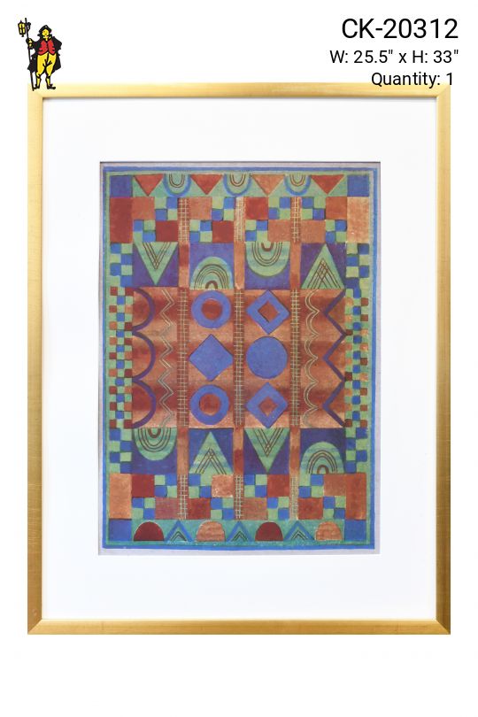 Framed Cleared Geometric Abstract Painting - 1