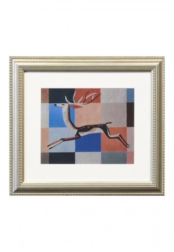 Framed Cleared Mid Century Deer Illustration