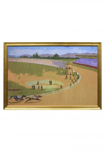 Gold Framed Cleared Race Track Print