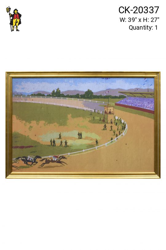 Gold Framed Cleared Race Track Print