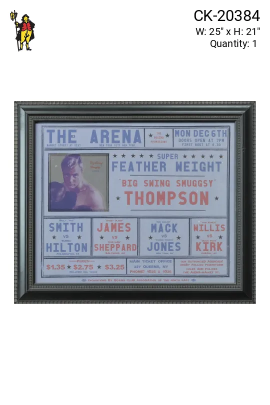Framed Cleared Americana Boxing Advertisment
