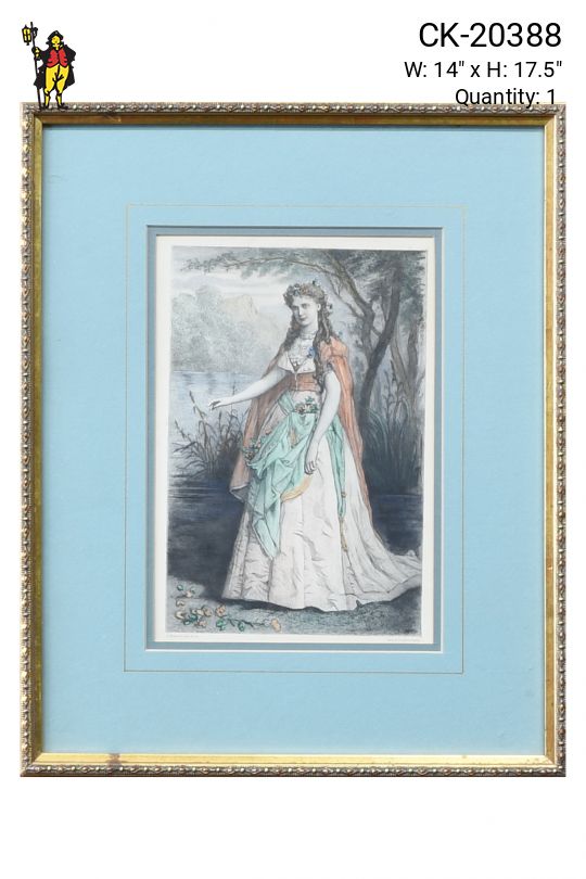Framed Cleared Neoclassical Style Engraving
