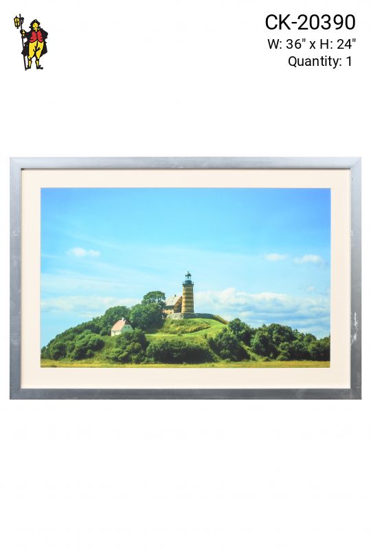Framed Cleared Danish Lighthouse Photograph