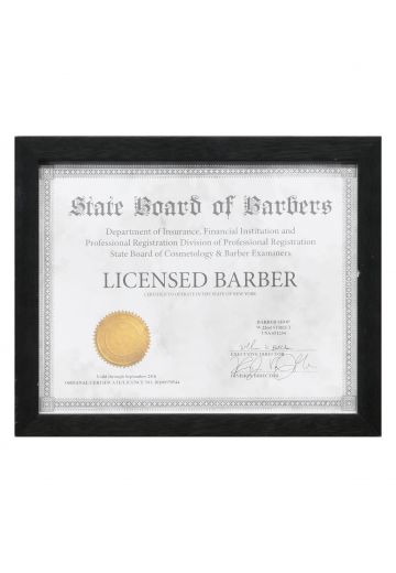 Framed Barber Licence IV
