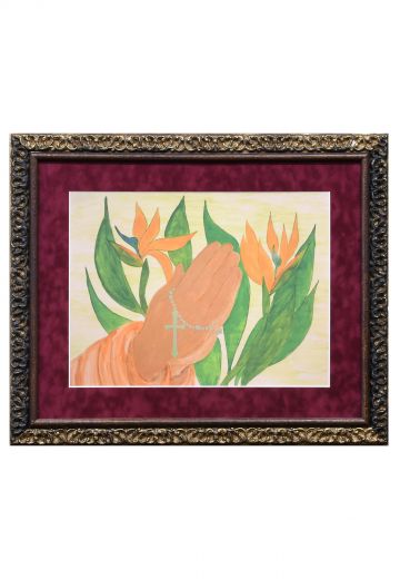 Framed Cleared Folk Art Painting