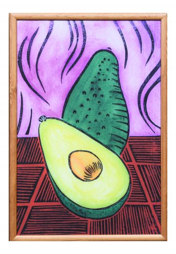 Framed Avocado Block Print