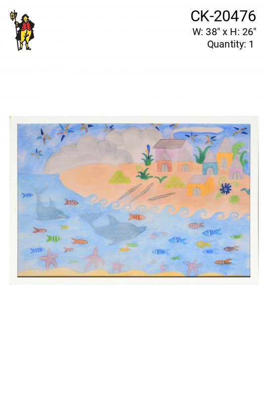 Framed Cleared Seaside Folk Art
